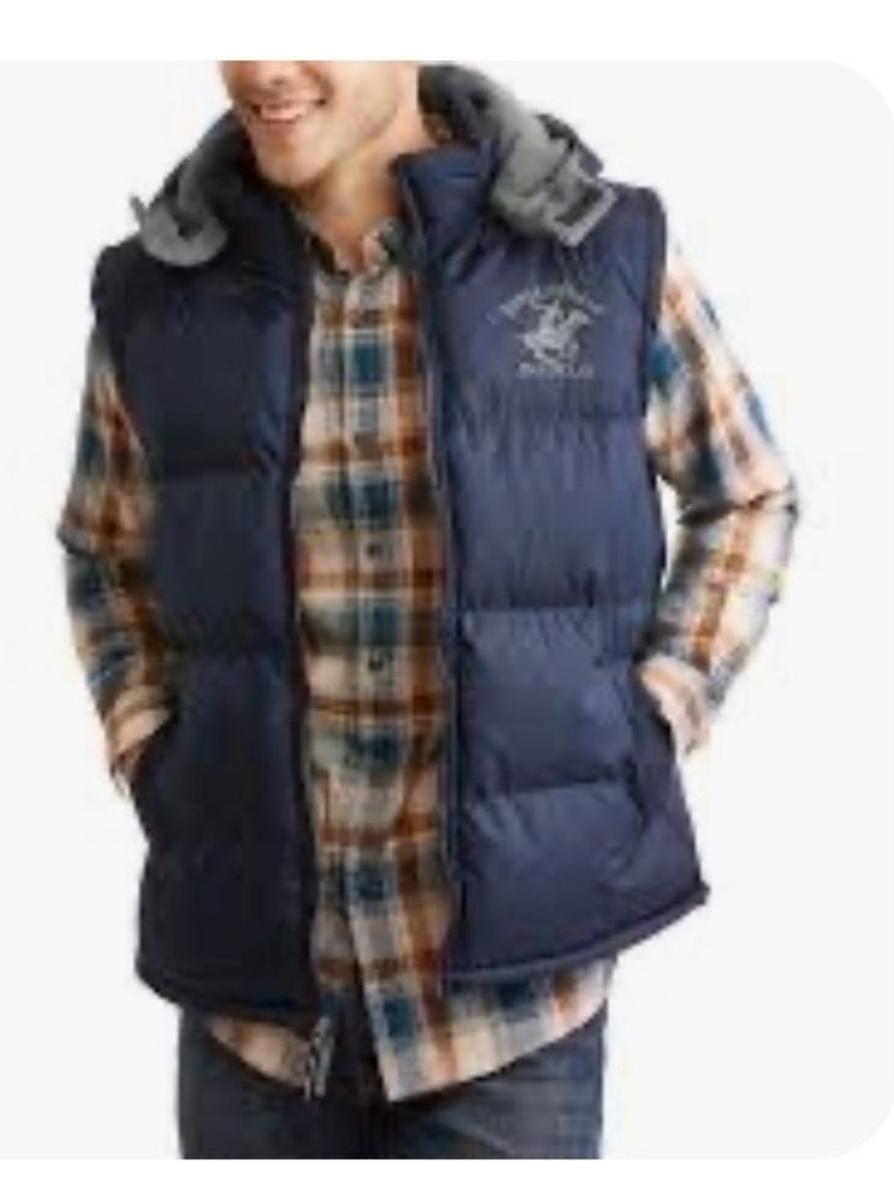 Beverly hills Polo club men's 3X fleece lined vest with removable hood